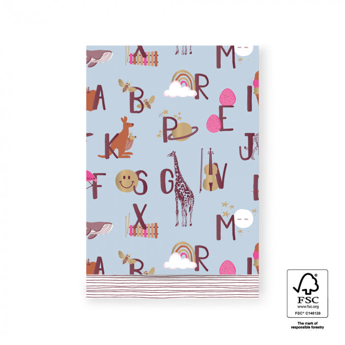 Geschenkverpackung Geschenktüten Geschenktüten Flachbeutel - ABC mit Tieren und Instrumenten bei Nauli and Stories