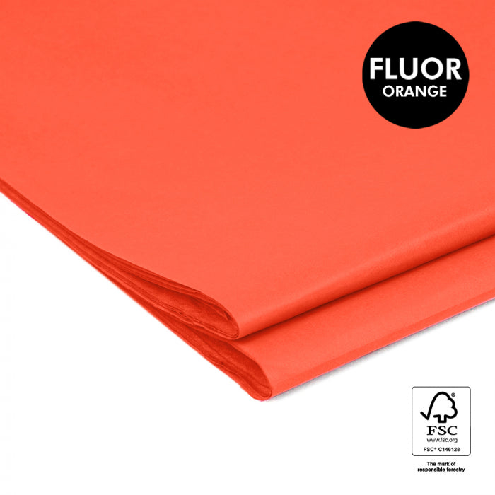 Geschenkverpackung Seidenpapier 5 Bögen Seidenpapier - uni neon orange bei Nauli and Stories