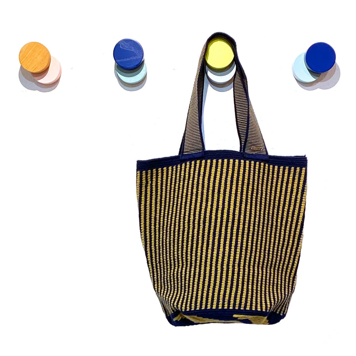 Guajii Tote Bag Runde Tote Bag - kaki dunkelblau bei Nauli and Stories