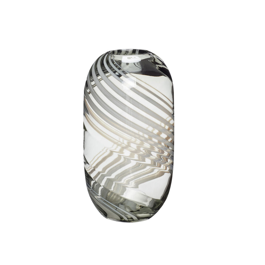 Hübsch Vase Glasvase transparent mit weiß