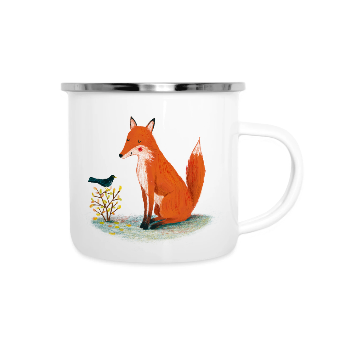 Illu-ster Emailletassen Emailletasse - Fuchs und Amsel bei Nauli and Stories