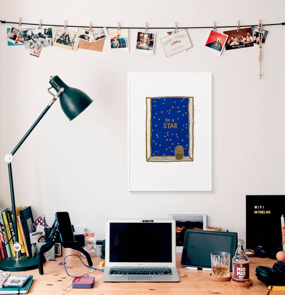 Just Cool Design Kunstdruck Be a Star | Sternenhimmel | Kunstdruck DIN A5 bei Nauli and Stories