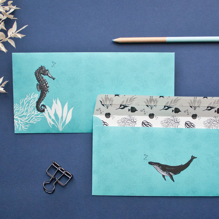 Katja Rub Briefpapier Briefpapier Set - Seepferd - Katja Rub bei Nauli and Stories
