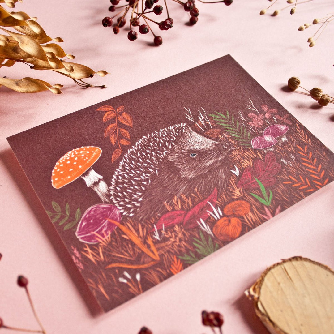 Katja Rub Tier Igel Postkarte bei Nauli and Stories