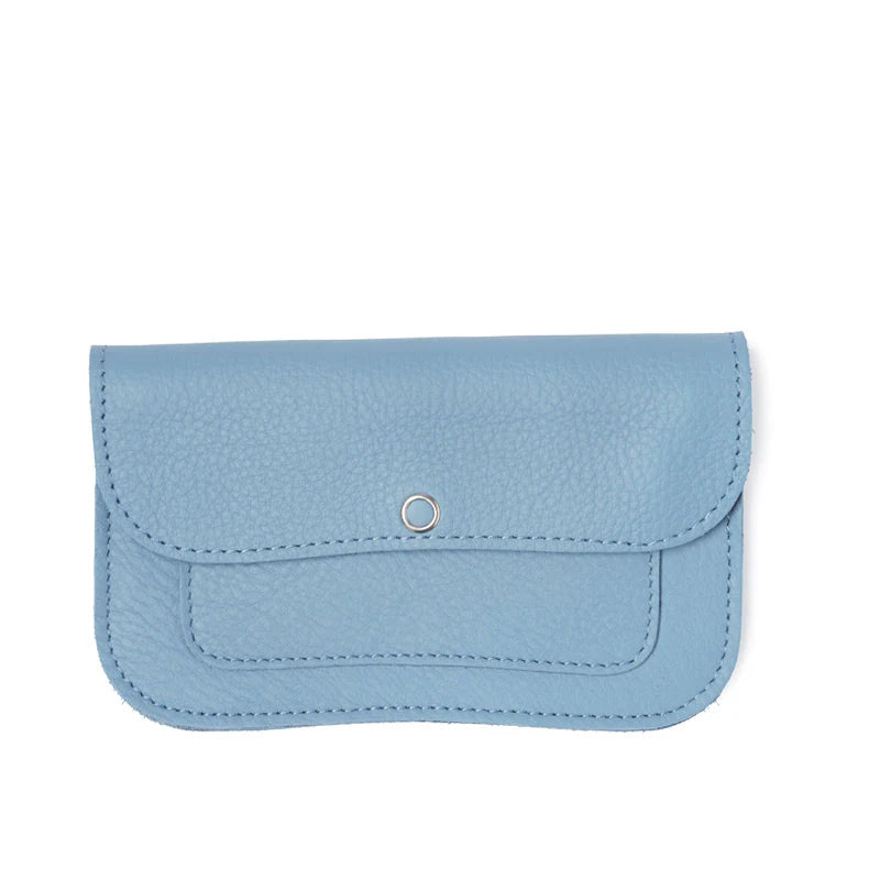 Keecie Geldbeutel aus Leder Flash Forward Wallet - painters blue Ledergeldbörse mit Siebdruck Innenleben bei Nauli and Stories