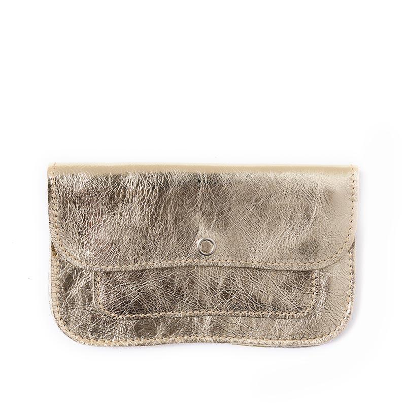 Keecie Geldbeutel aus Leder Cat Chase Wallet - Medium - gold - Ledergeldbörse mit Siebdruck Katzen bei Nauli and Stories