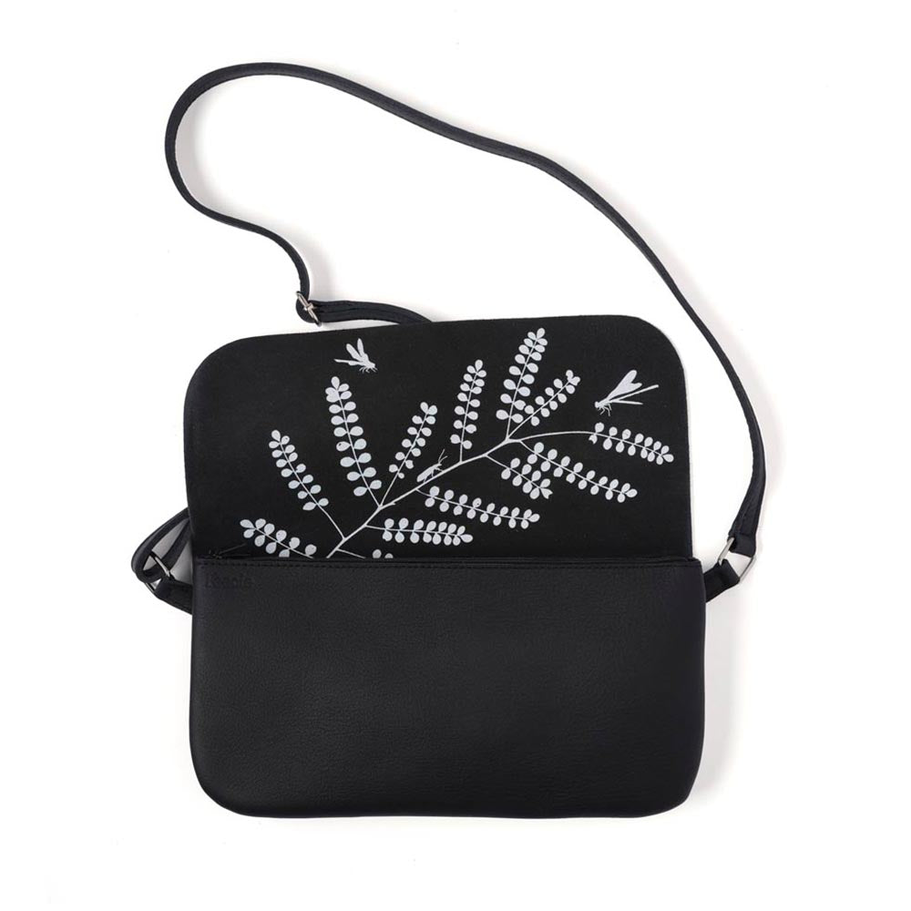 Keecie Handtasche Handtasche - Crossbodybag - aus Leder - Double Up - Schwarz bei Nauli and Stories