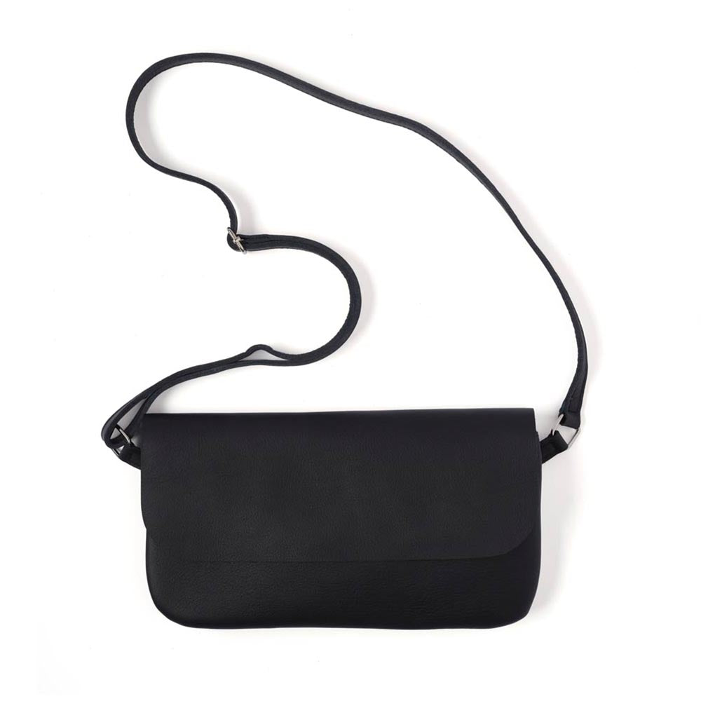 Keecie Handtasche Handtasche - Crossbodybag - aus Leder - Double Up - Schwarz