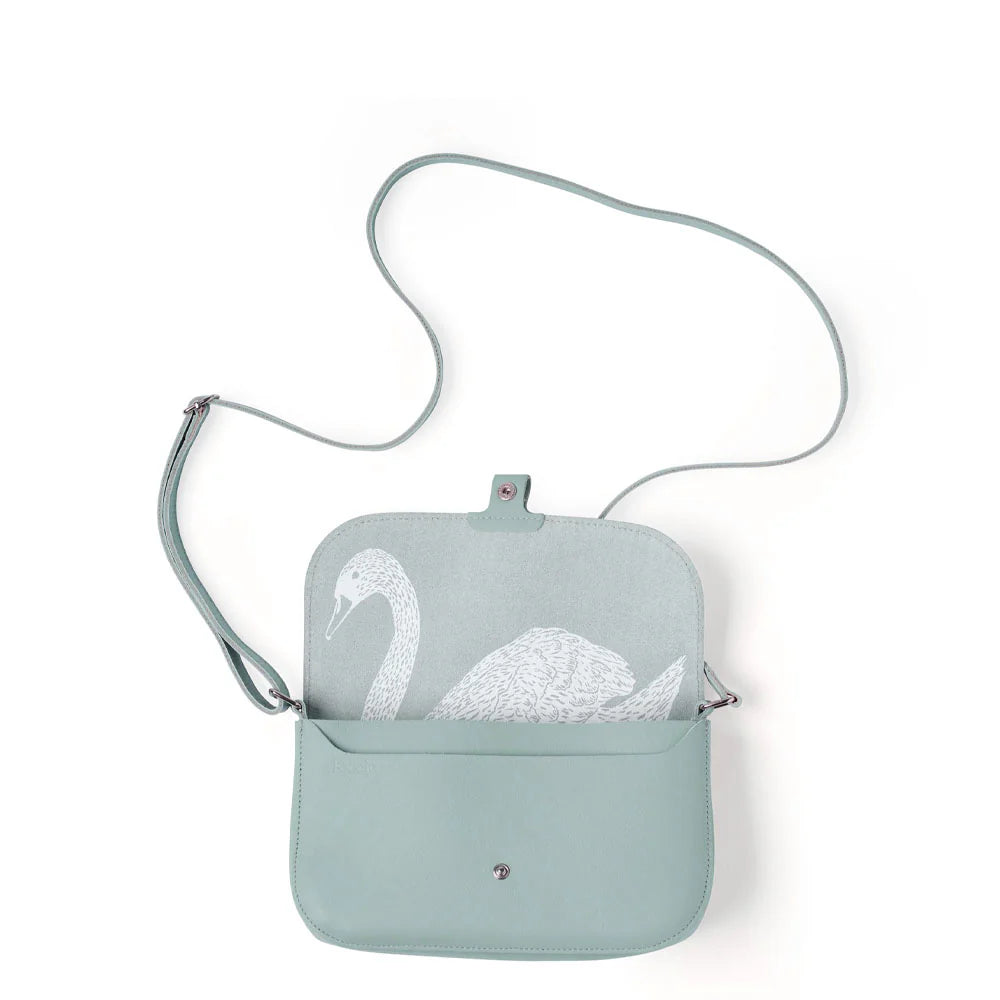 Keecie Handtasche Lederhandtasche Wild Swan - dusty green hellblau bei Nauli and Stories