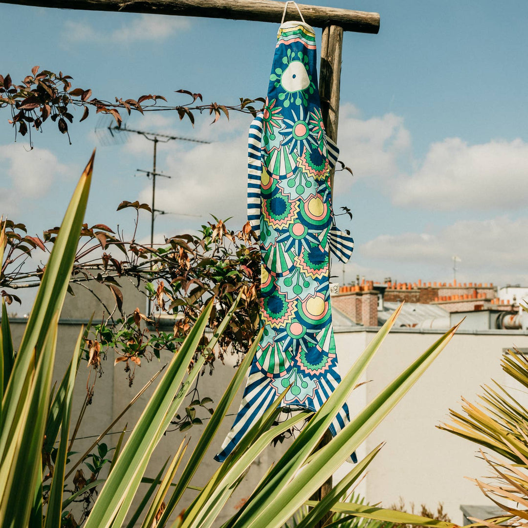 MADAME MO Tropical Navy Koinobori  - koi shaped outdoor decor bei Nauli and Stories