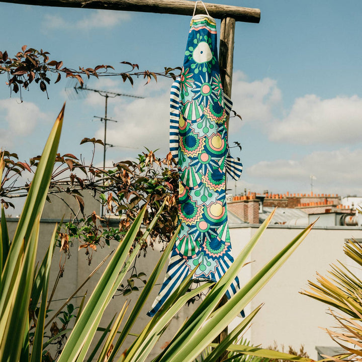MADAME MO Tropical Navy Koinobori  - koi shaped outdoor decor bei Nauli and Stories