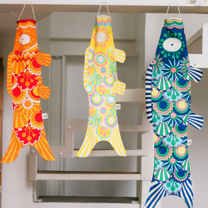 MADAME MO Tropical Navy Koinobori  - koi shaped outdoor decor bei Nauli and Stories