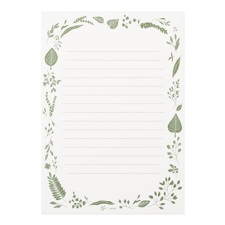 Midori Briefpapier Briefpapier Foil Stamped Envelopes - Blätter grün bei Nauli and Stories