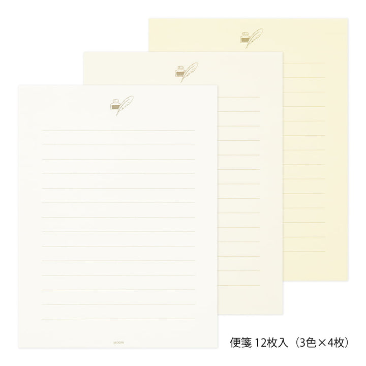 Midori Briefpapier Briefpapier Letterset - Giving a color white bei Nauli and Stories