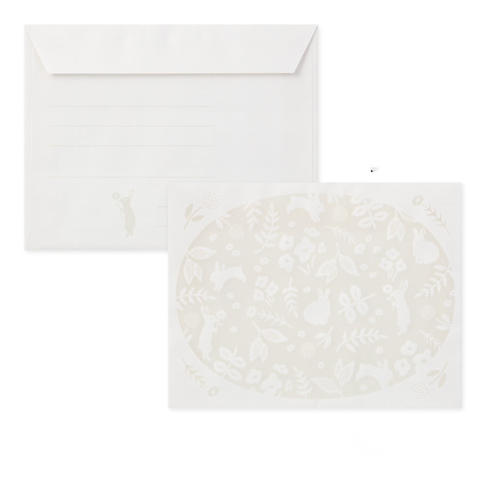Midori Briefpapier Letterset Watermark Rabbit bei Nauli and Stories