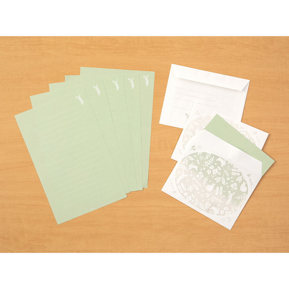 Midori Briefpapier Letterset Watermark Rabbit bei Nauli and Stories