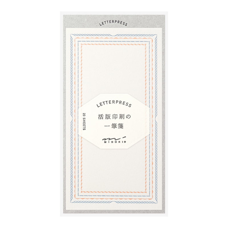 Midori Briefpapier One Stroke Letter Paper - blau - rot bei Nauli and Stories