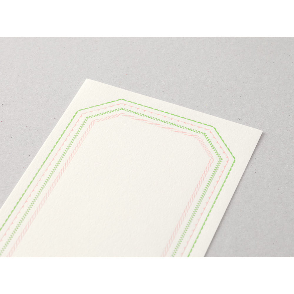 Midori Briefpapier One Stroke Letterpress Frame Pattern  - Pink bei Nauli and Stories