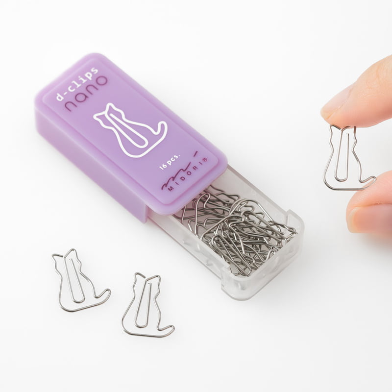 Midori Büroklammer D-Clips Nano Cat bei Nauli and Stories
