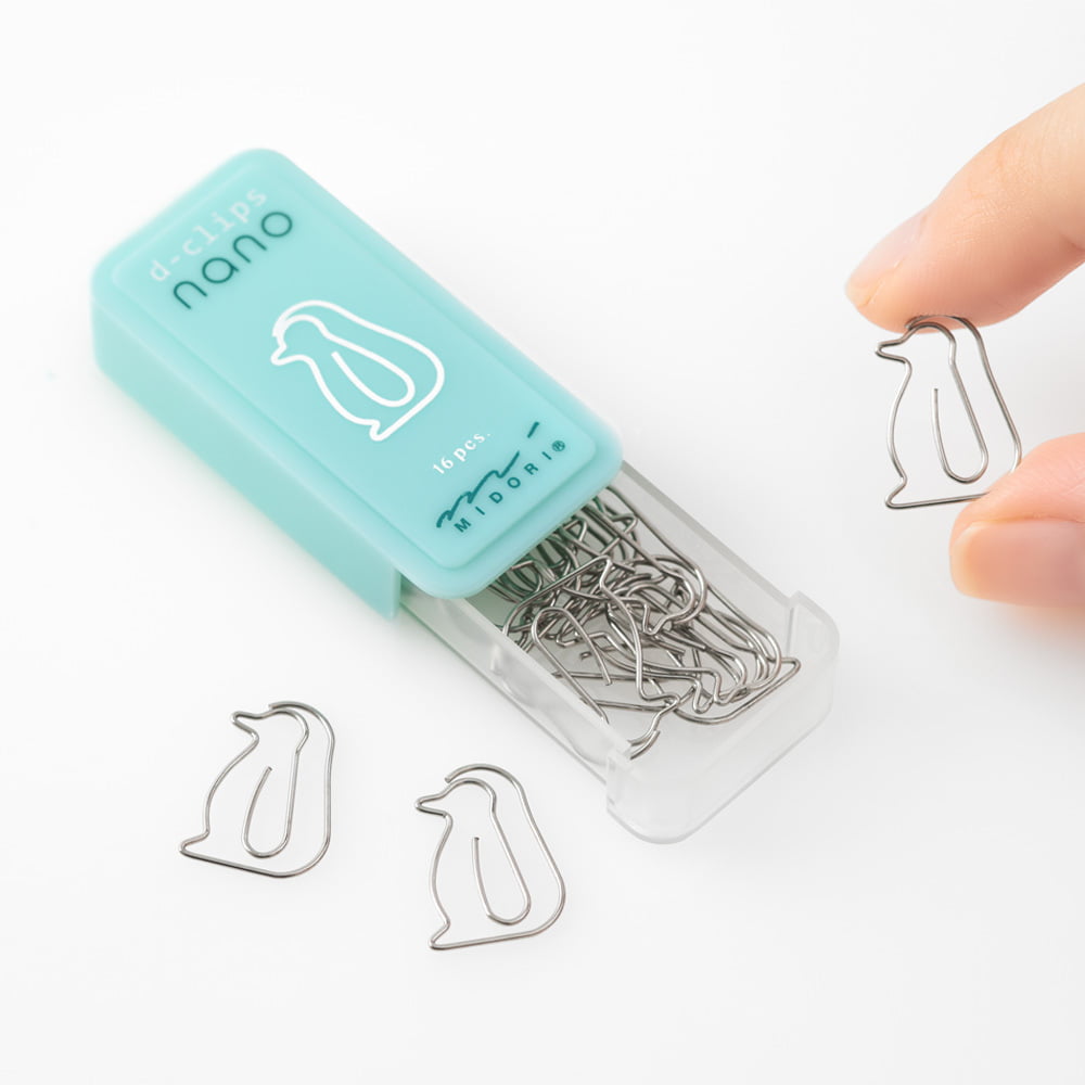 Midori Büroklammer D-Clips Nano Pinguin bei Nauli and Stories