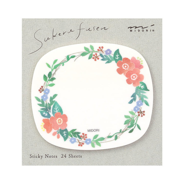 Midori Haftnotizzettel Sticky Notes Transparency Wreath bei Nauli and Stories