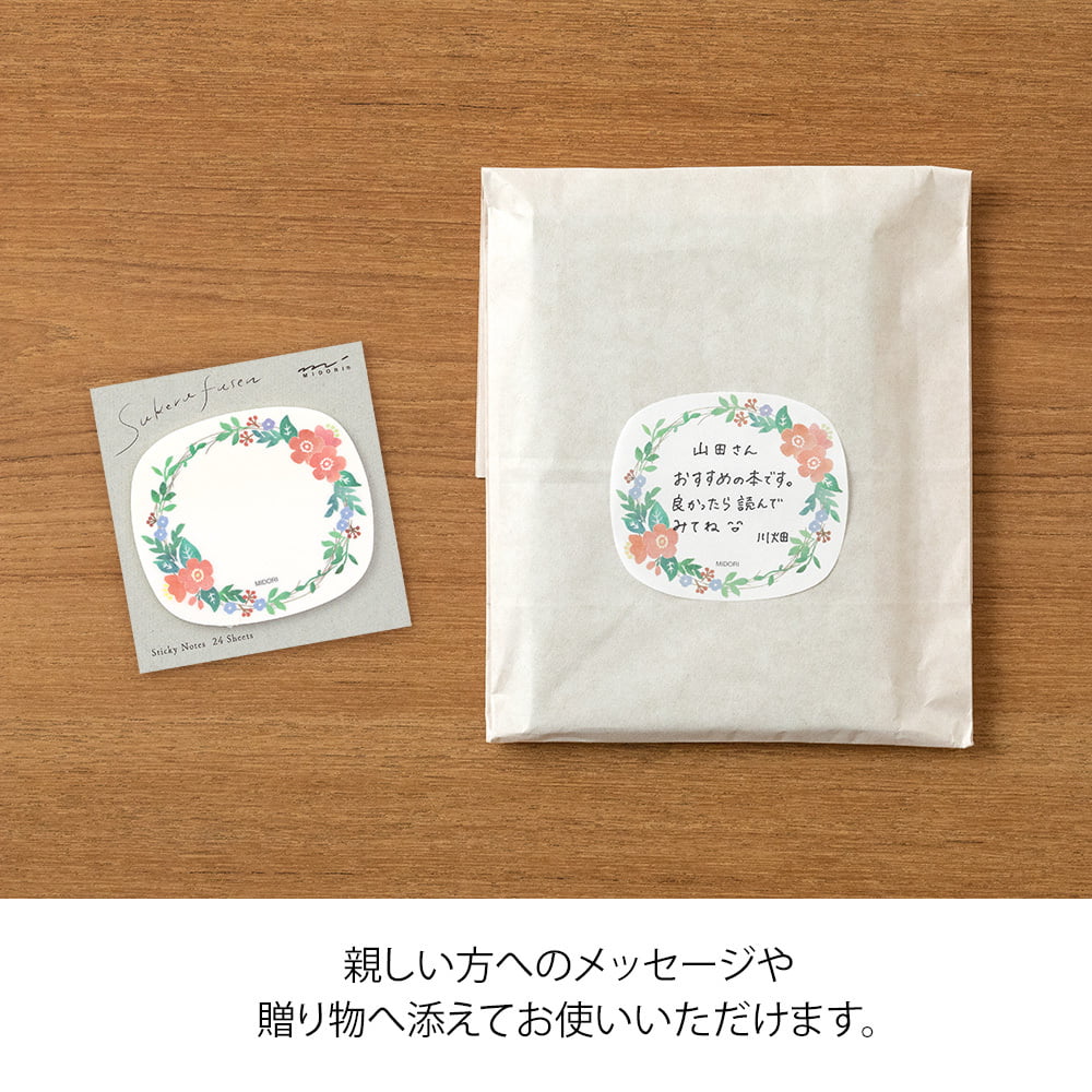 Midori Haftnotizzettel Sticky Notes Transparency Wreath bei Nauli and Stories