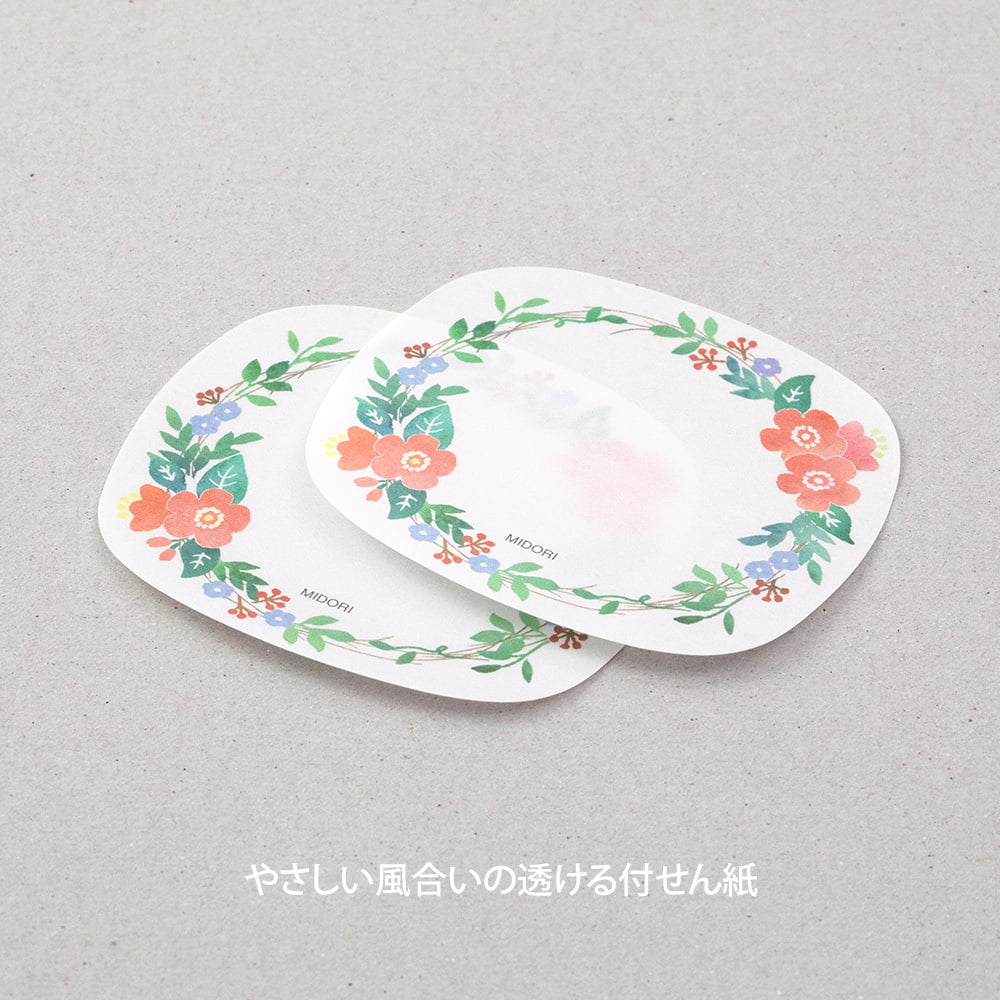 Midori Haftnotizzettel Sticky Notes Transparency Wreath bei Nauli and Stories
