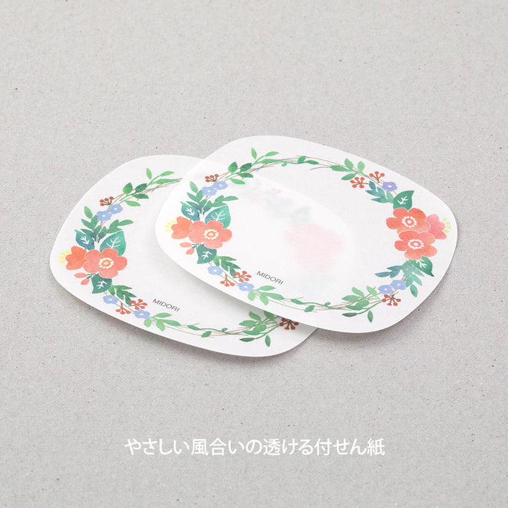 Midori Haftnotizzettel Sticky Notes Transparency Wreath bei Nauli and Stories