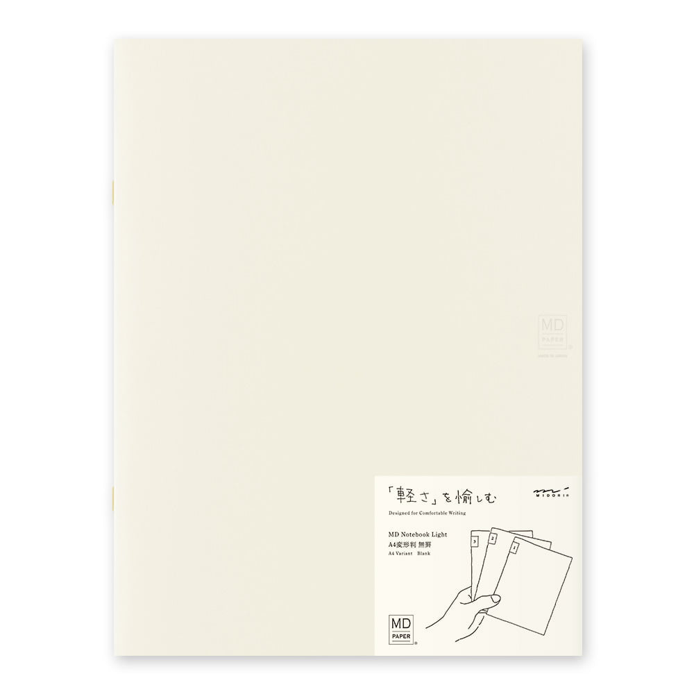 Midori Notizheft Notizheft DIN A4 |  MD Notebook Light A4 Variant Blank (blanko) - 3er Pack bei Nauli and Stories