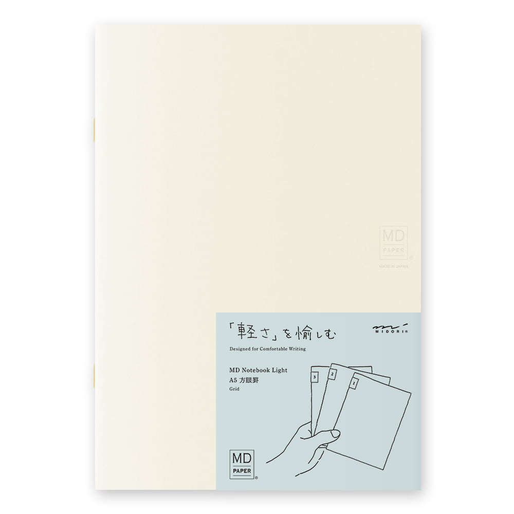 Midori Notizhefte Notizheft DIN A5 | MD Notebook Light Gridded  (kariert) – 3er Pack bei Nauli and Stories