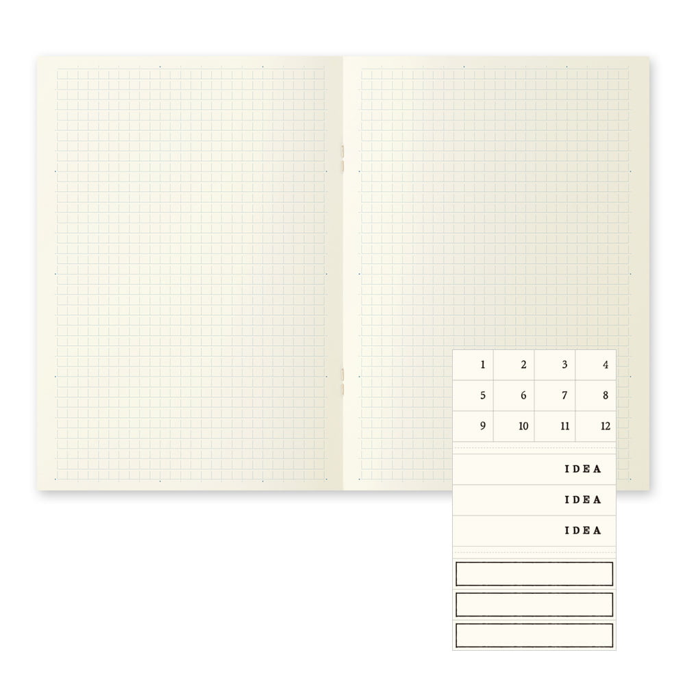 Midori Notizhefte Notizheft DIN A5 | MD Notebook Light Gridded  (kariert) – 3er Pack bei Nauli and Stories