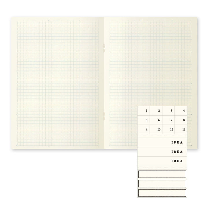Midori Notizhefte Notizheft DIN A5 | MD Notebook Light Gridded  (kariert) – 3er Pack bei Nauli and Stories