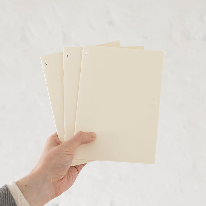 Midori Notizhefte Notizheft DIN A5 | MD Notebook Light Lined (liniert) – 3er Pack bei Nauli and Stories