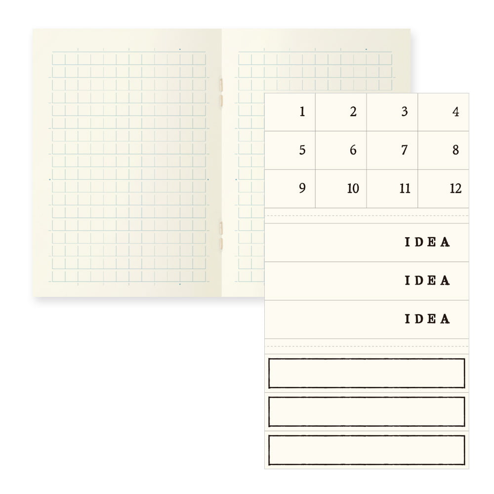 Midori Notizhefte Notizheft DIN A7 | MD Notebook Light Gridded  (kariert) – 3er Pack bei Nauli and Stories