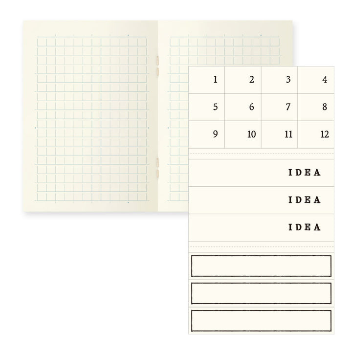 Midori Notizhefte Notizheft DIN A7 | MD Notebook Light Gridded  (kariert) – 3er Pack bei Nauli and Stories