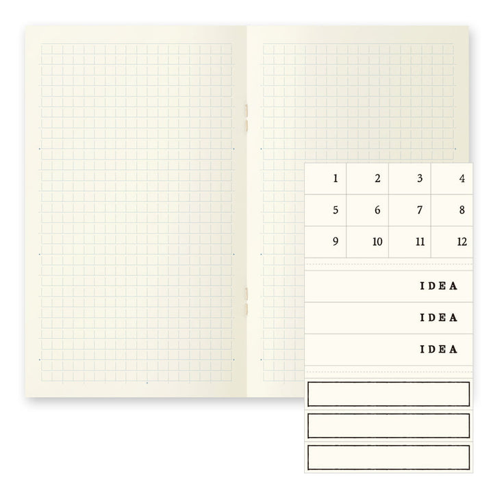 Midori Notizhefte Notizheft DIN B6 Slim | MD Notebook Light grid (kariert) – 3er Pack bei Nauli and Stories