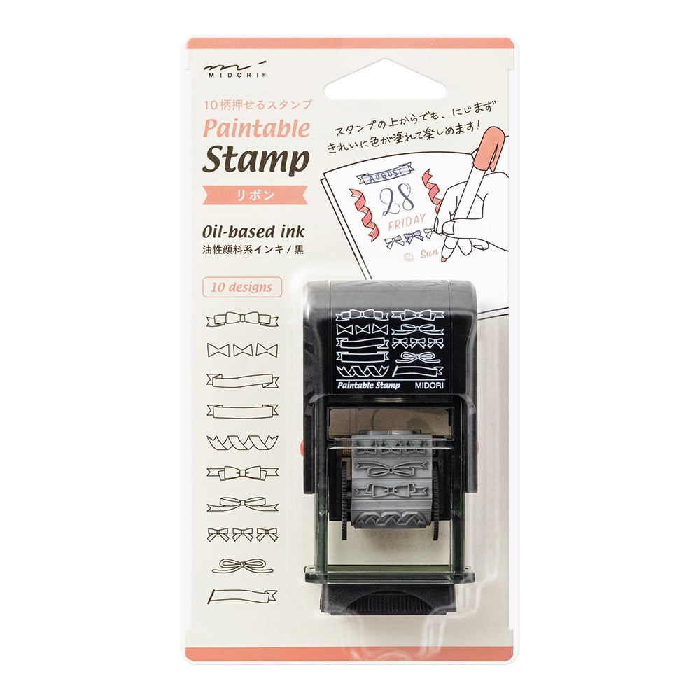 Midori Pre-Inked Stempel Drehstempel Geschenkbänder | Paintable Rotating Ribbon bei Nauli and Stories