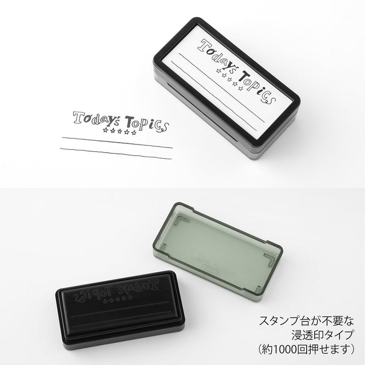 Midori Pre-Inked Stempel Midori pre-inked Stamp - Today´s Topics - rechteckiger Stempel zum Kolorieren bei Nauli and Stories