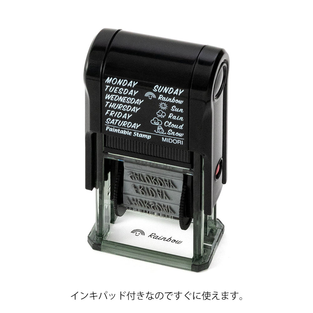 Midori Pre-Inked Stempel Paintable Rotating Stamp Days of the Week + Weather bei Nauli and Stories