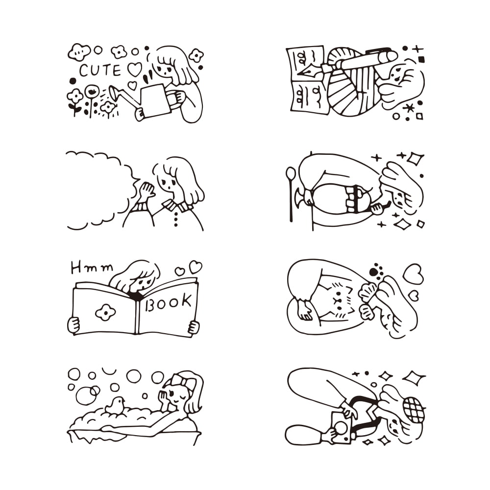 Midori Pre-Inked Stempel Paintable Rotating Stamp Dial Life bei Nauli and Stories