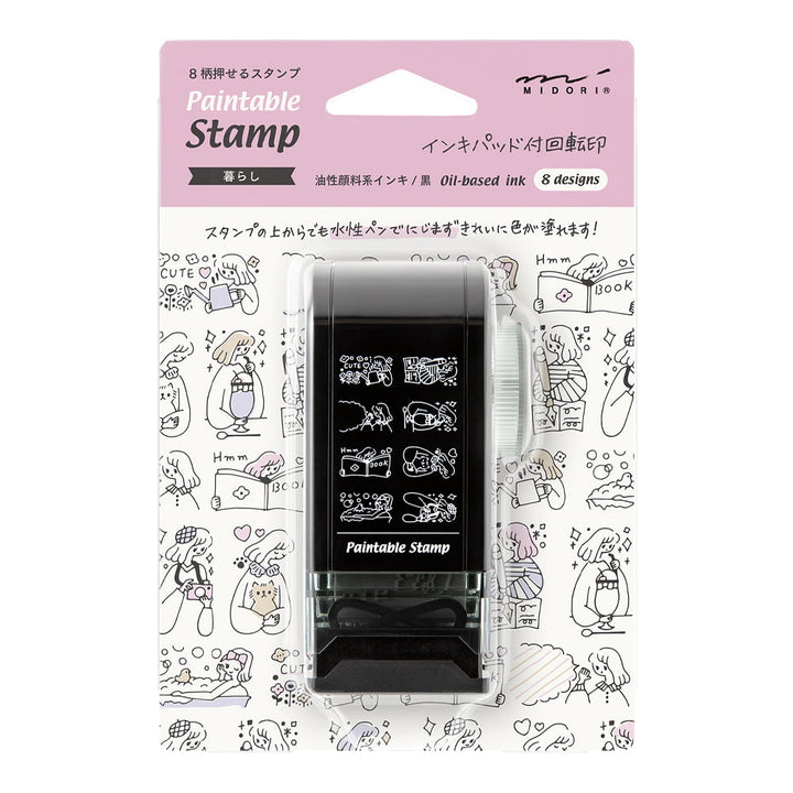 Midori Pre-Inked Stempel Paintable Rotating Stamp Dial Life bei Nauli and Stories