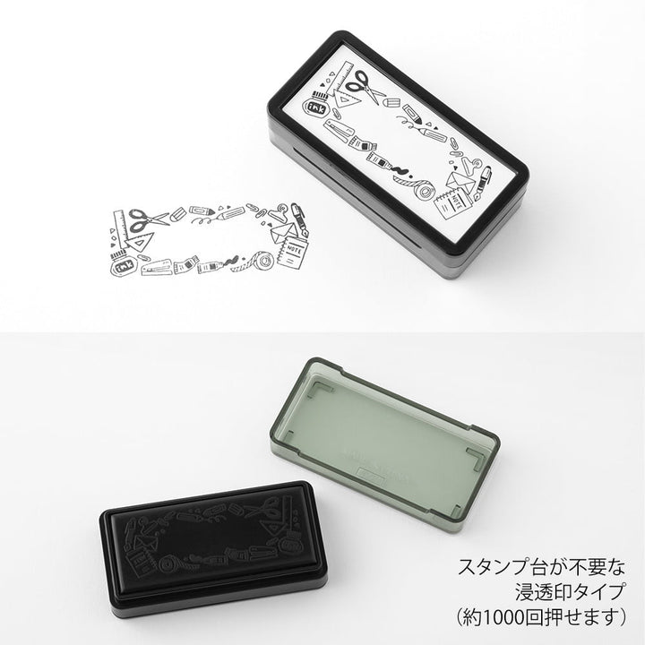 Midori Pre-Inked Stempel Midori pre-inked Stamp - Stationary - rechteckiger Stempel zum Kolorieren bei Nauli and Stories