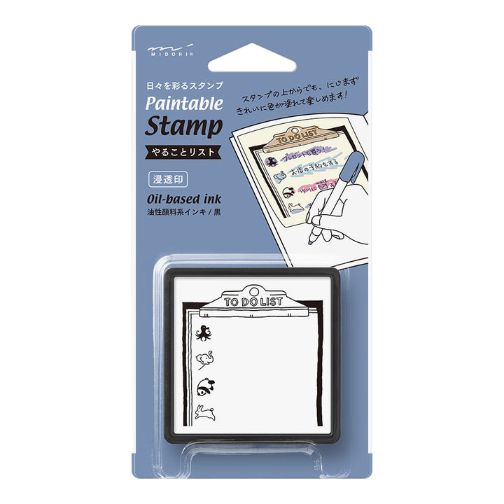 Midori Pre-Inked Stempel Midori pre-inked Stamp - To Do List - Stempel zum Kolorieren bei Nauli and Stories