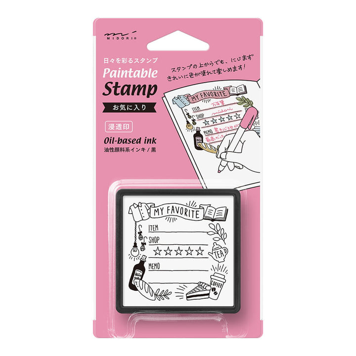 Midori Pre-Inked Stempel Paintable Stamp pre-inked My Favorite bei Nauli and Stories