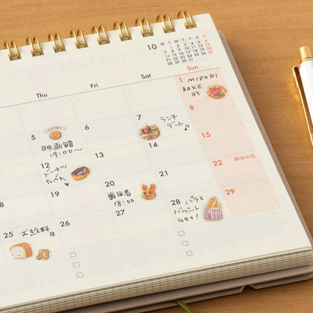 Midori Sticker Bread Diary Sticker bei Nauli and Stories