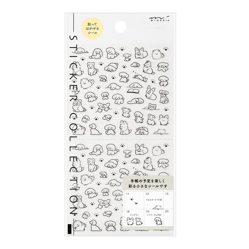 Midori Sticker Sticker Dog Black & White bei Nauli and Stories