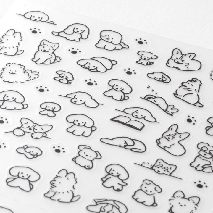 Midori Sticker Sticker Dog Black & White bei Nauli and Stories