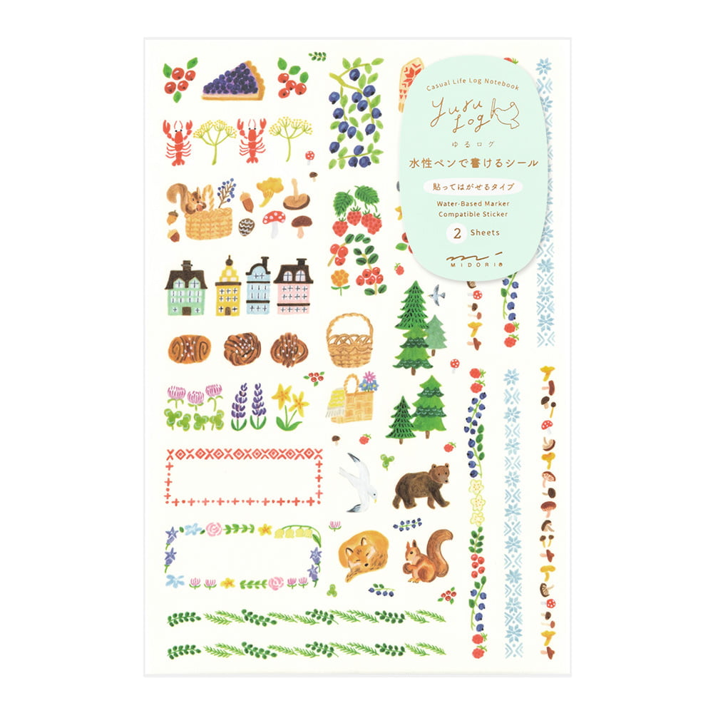 Midori Sticker Yuru Log Sticker 2 Blatt Scandinavia bei Nauli and Stories