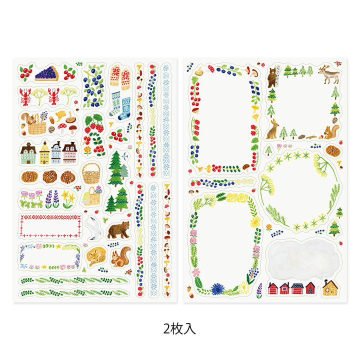 Midori Sticker Yuru Log Sticker 2 Blatt Scandinavia bei Nauli and Stories