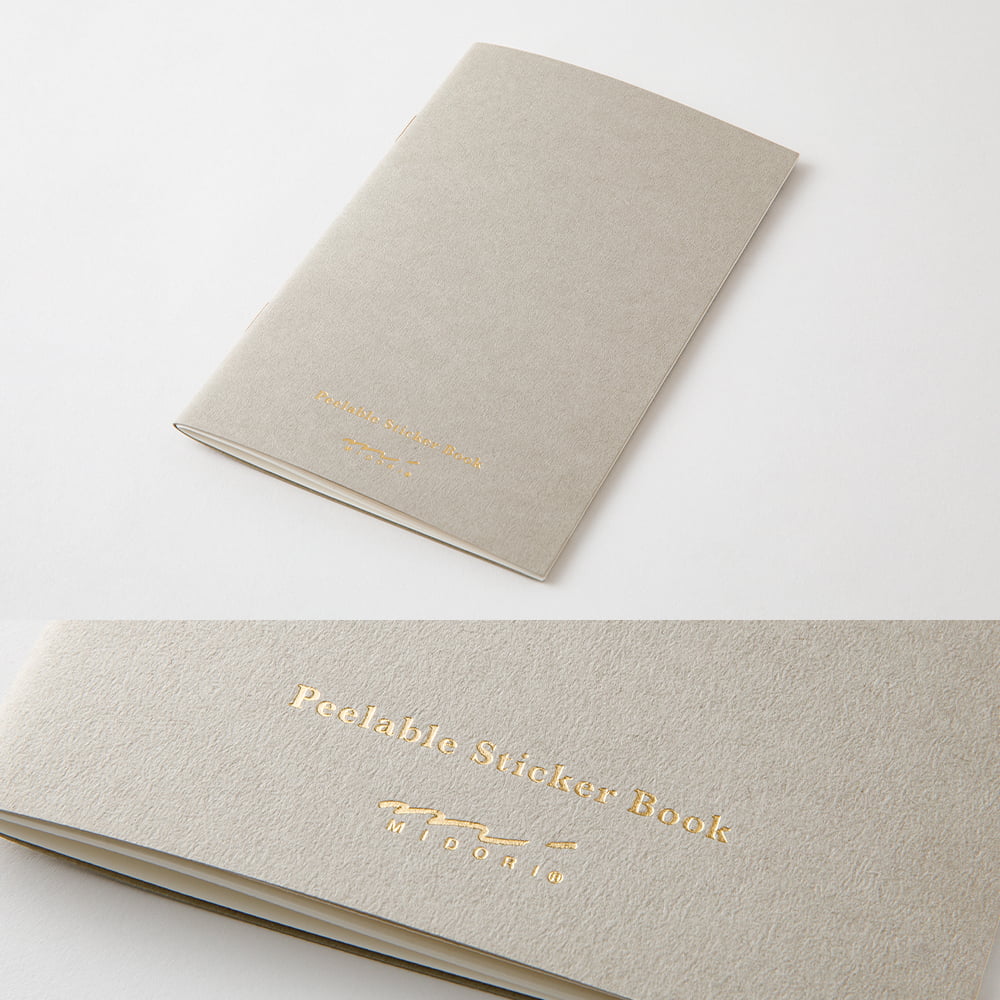Midori Stickerbuch Sticker Book with Pocket Gray bei Nauli and Stories